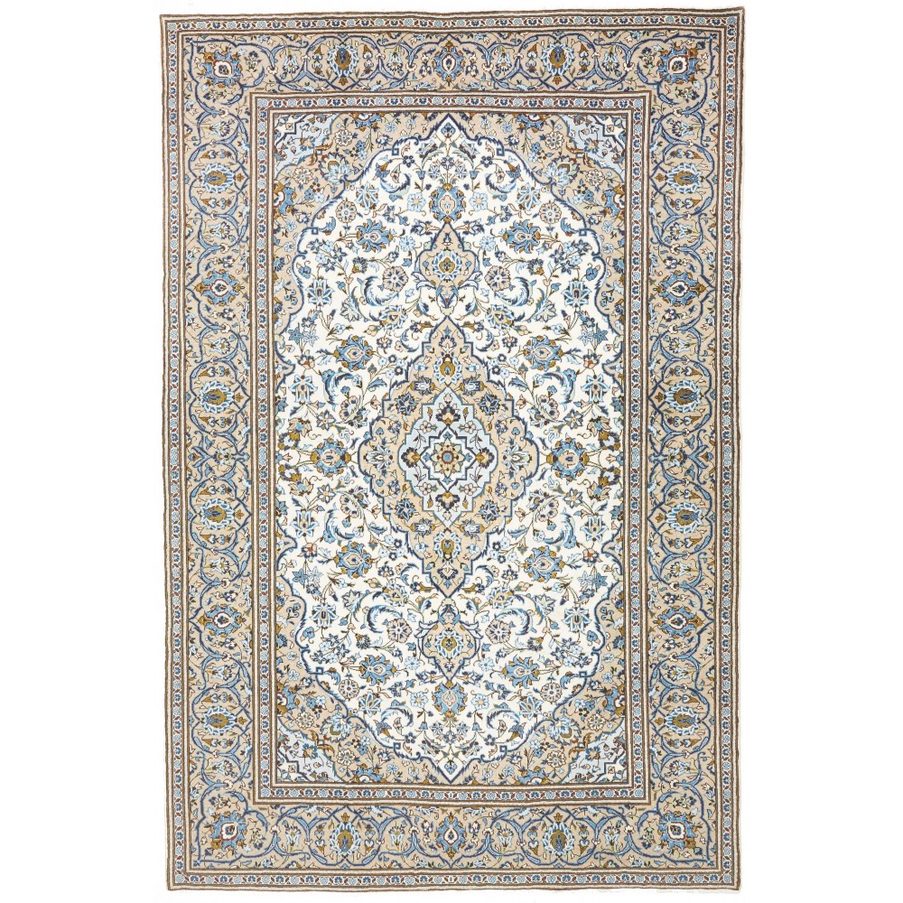 Tappeto Kashan Persia bianco verde 200x304