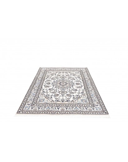 Tappeto Nain Kashmar Persia bianco grigio 150x193