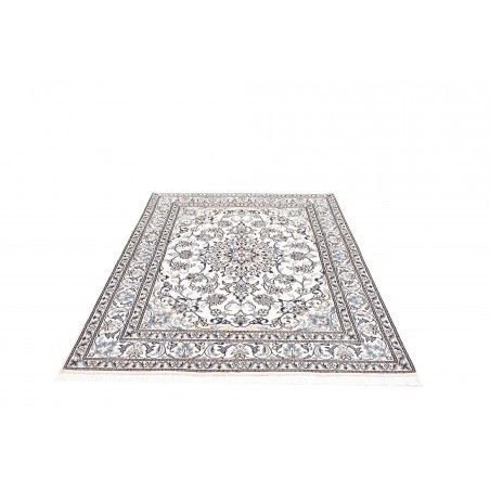 Tappeto Nain Kashmar Persia bianco grigio 150x193