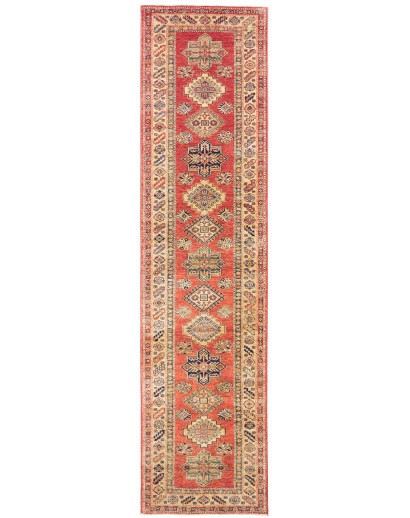 Tappeto Kazak Fine Pakistan arancione giallo 76x319