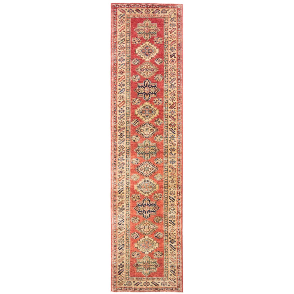 Tappeto Kazak Fine Pakistan arancione giallo 76x319