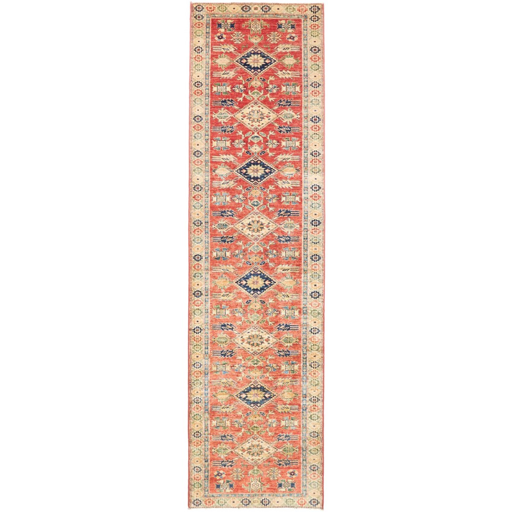 Tappeto Kazak Fine Pakistan marrone giallo 79x307