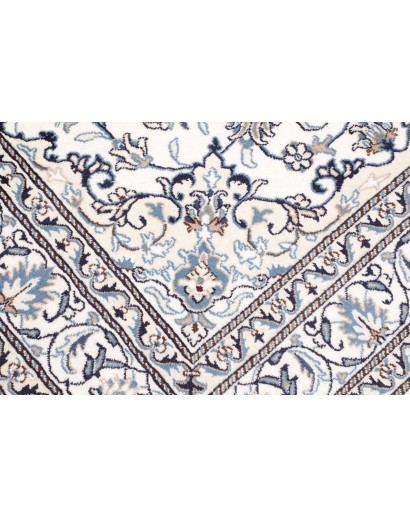 Tappeto Nain Kashmar Persia bianco grigio 150x193