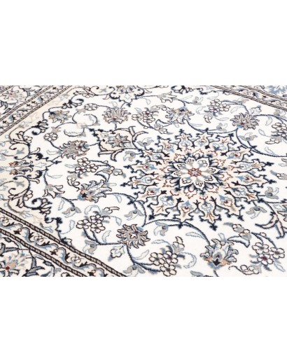 Tappeto Nain Kashmar Persia bianco grigio 150x193