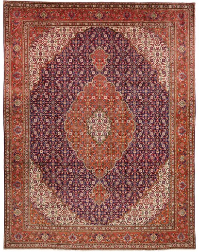 Tappeto Tabriz Persia marrone blu 300x390