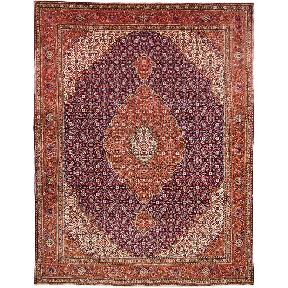 Tappeto Tabriz Persia marrone blu 300x390