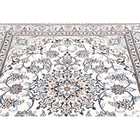 Tappeto Nain Kashmar Persia bianco grigio 150x193