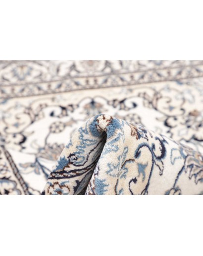 Tappeto Nain Kashmar Persia bianco grigio 150x193