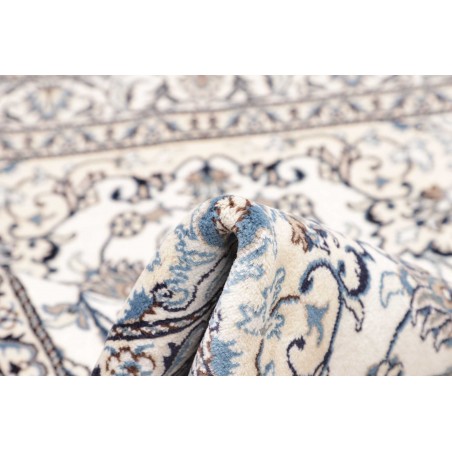 Tappeto Nain Kashmar Persia bianco grigio 150x193