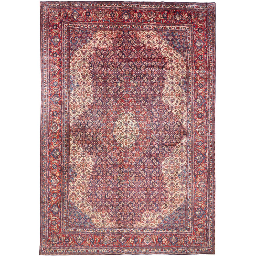 Tappeto Sarough Persia azzurro arancione 287x422