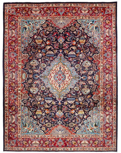 Tappeto Kashamr Zirkhaki Persia marrone azzurro 292x390