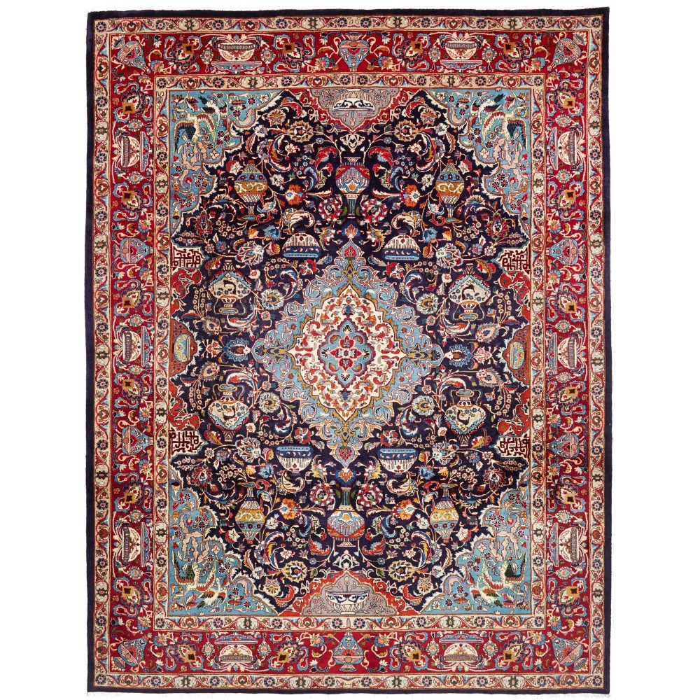 Tappeto Kashamr Zirkhaki Persia marrone azzurro 292x390