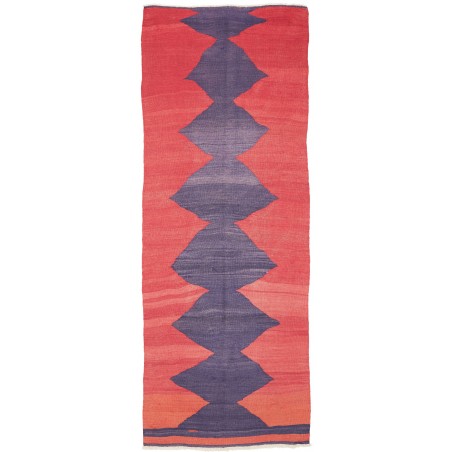 Tappeto Kilim Vintage Persia rosso azzurro 109x301
