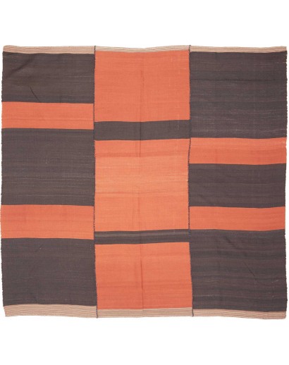 Tappeto Kilim Vintage Persia azzurro arancione 207x213