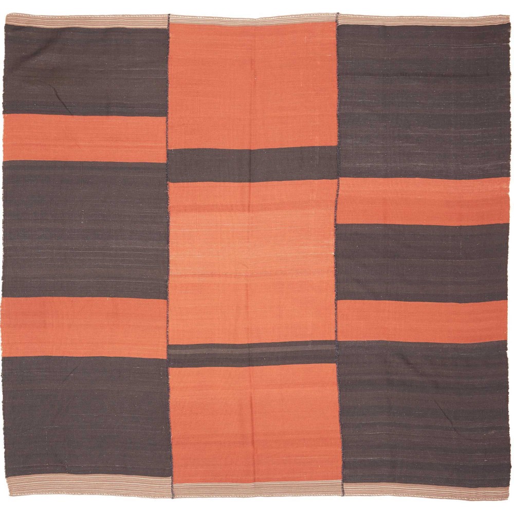 Tappeto Kilim Vintage Persia azzurro arancione 207x213