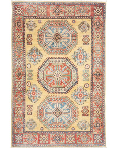 Tappeto Kazak Afghanistan marrone giallo 97x150