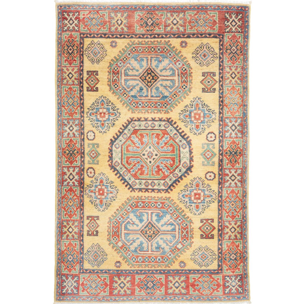 Tappeto Kazak Afghanistan marrone giallo 97x150