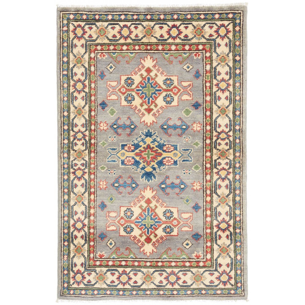 Tappeto Kazak Afghanistan marrone giallo 80x123