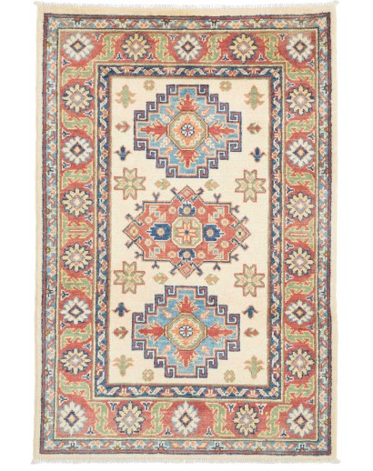 Tappeto Kazak Afghanistan beige azzurro 81x124