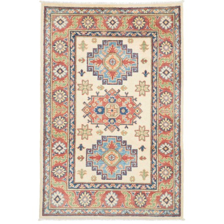 Tappeto Kazak Afghanistan beige azzurro 81x124