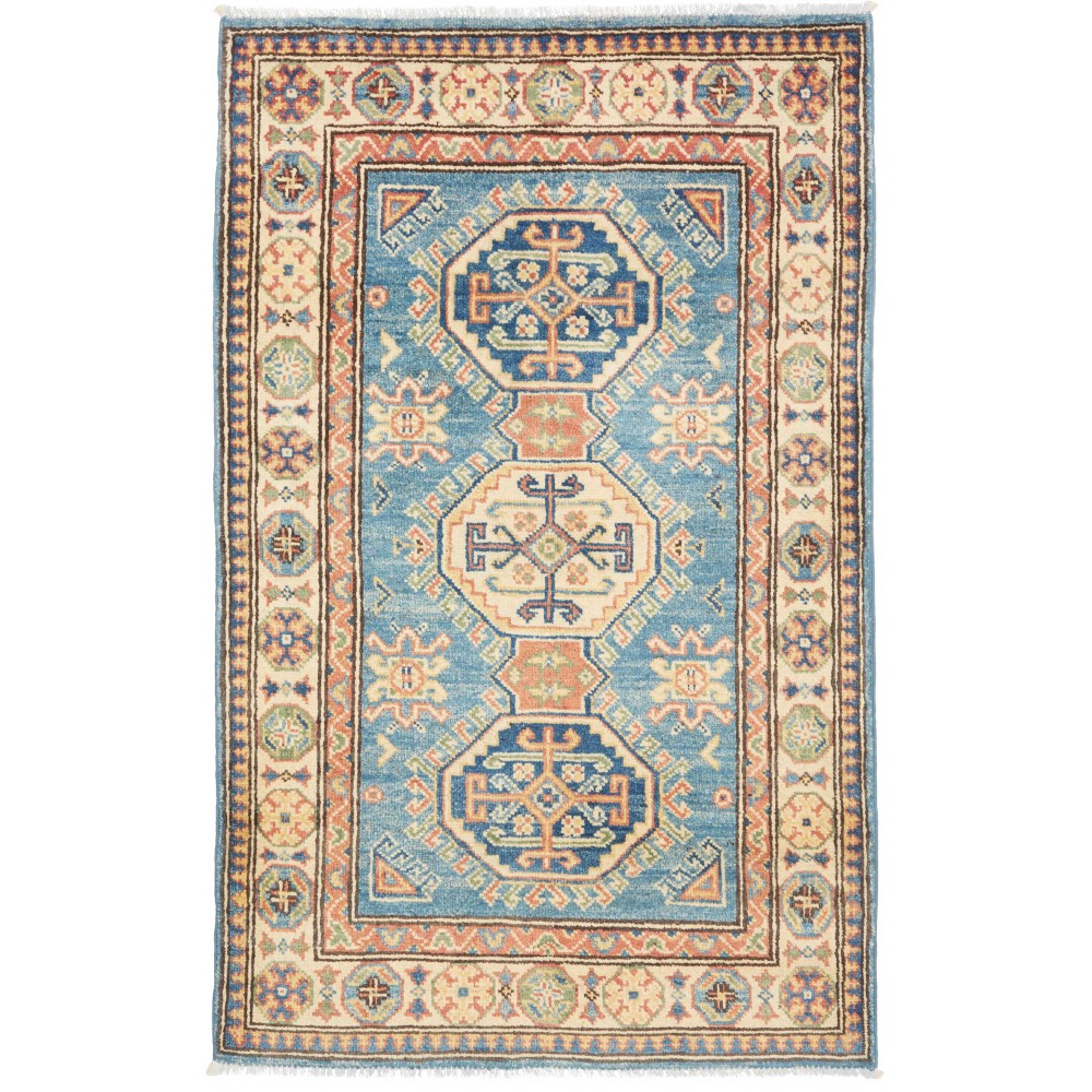 Tappeto Kazak Afghanistan marrone azzurro 79x127