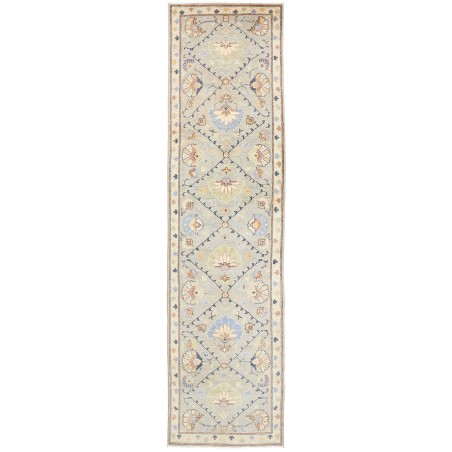 Tappeto Kazak Afghanistan bianco azzurro 77x302