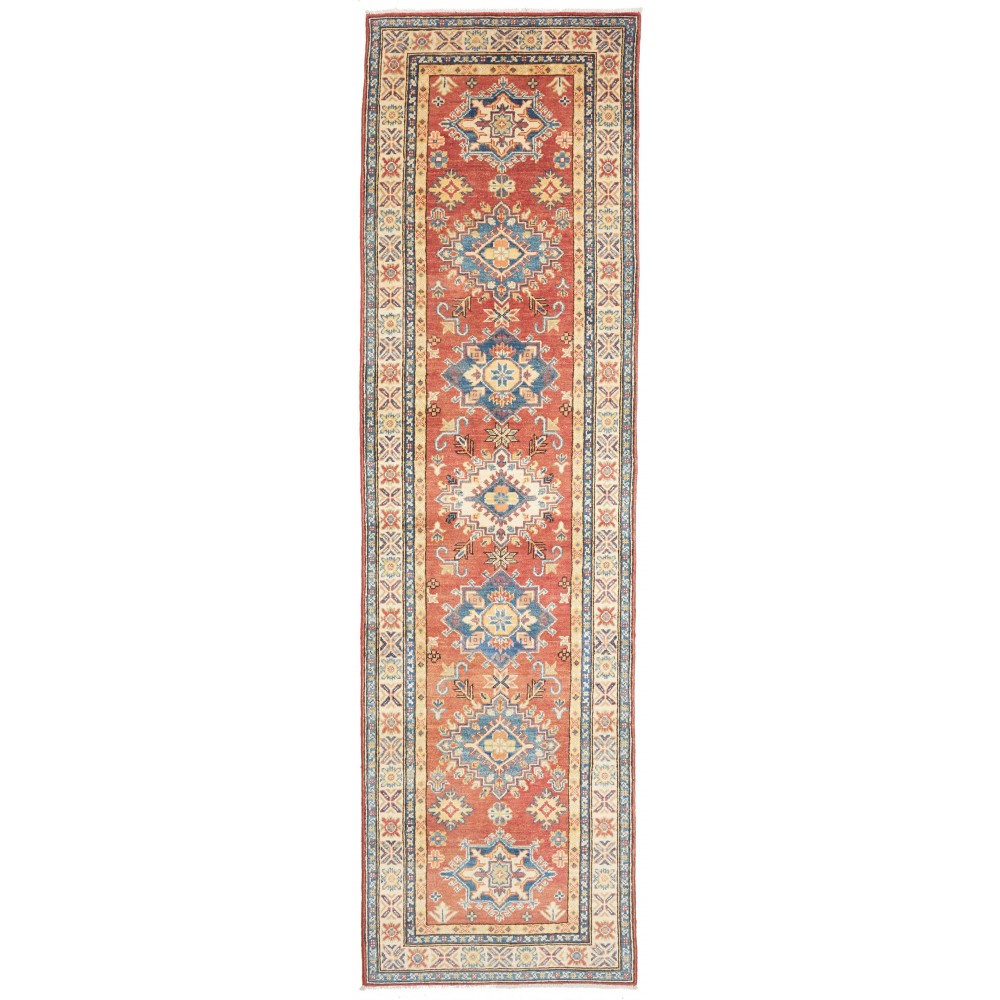 Tappeto Kazak Afghanistan marrone azzurro 80x297