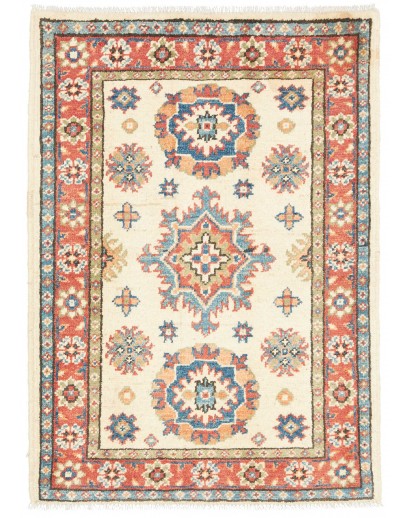 Tappeto Kazak Afghanistan bianco grigio 67x91
