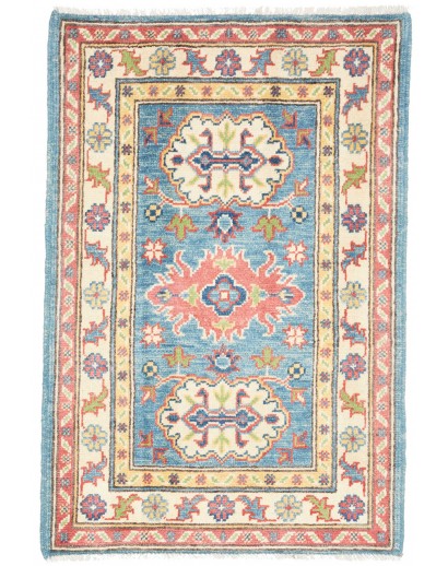 Tappeto Kazak Afghanistan beige azzurro 61x91