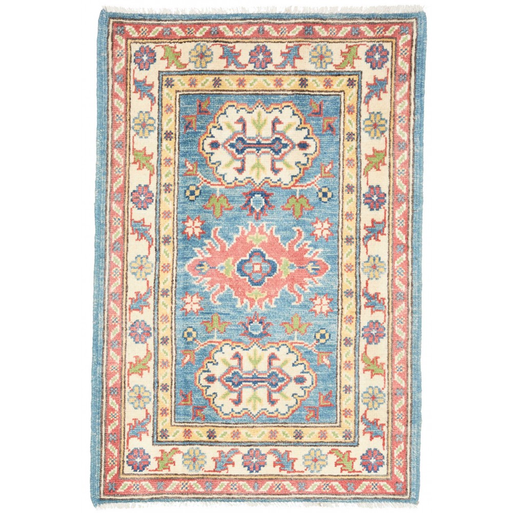 Tappeto Kazak Afghanistan beige azzurro 61x91