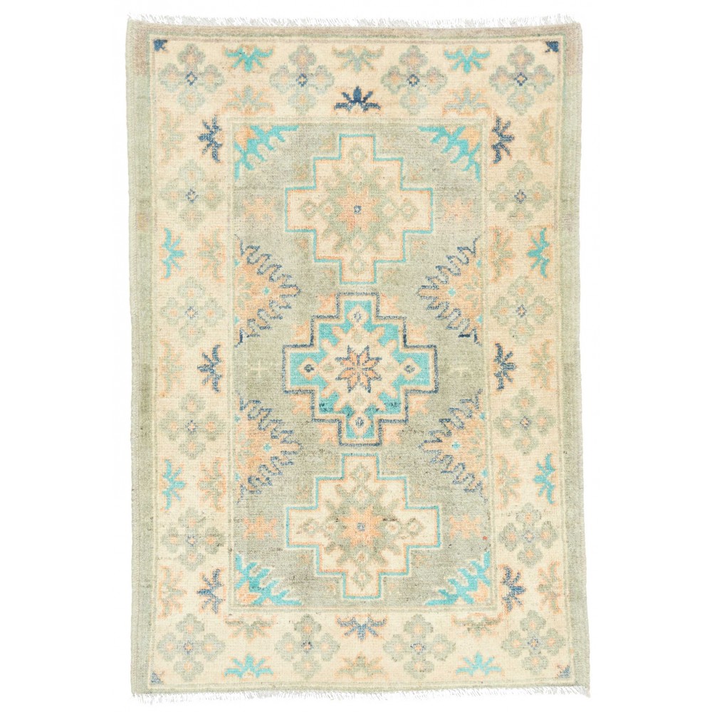 Tappeto Kazak Afghanistan bianco grigio 62x93