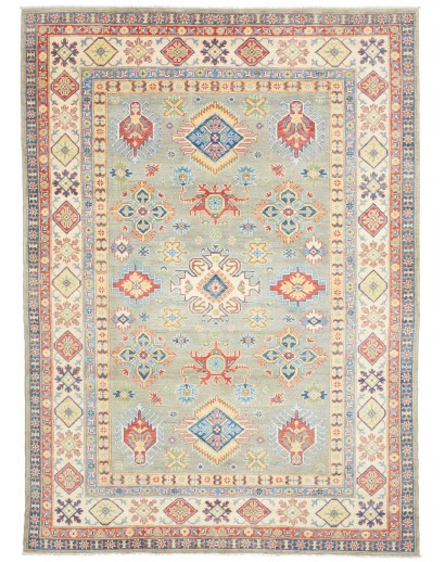 Tappeto Kazak Afghanistan beige grigio 199x281