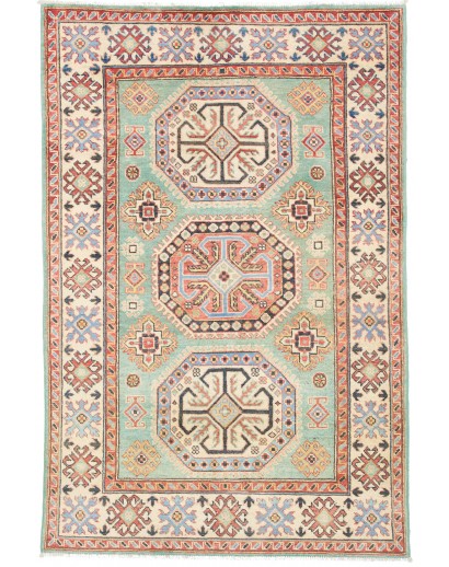 Tappeto Kazak Afghanistan beige azzurro 116x175