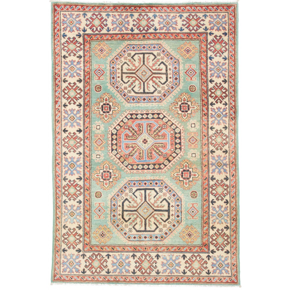 Tappeto Kazak Afghanistan beige azzurro 116x175