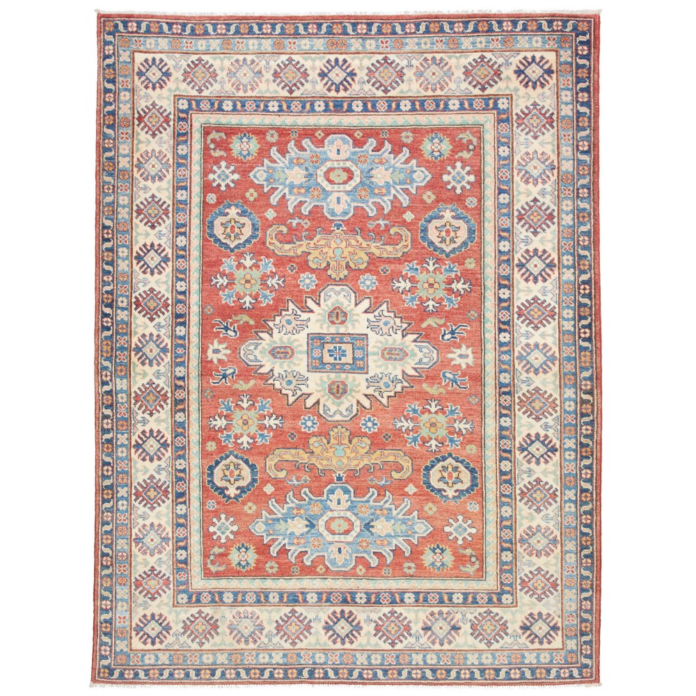 Tappeto Kazak Afghanistan beige azzurro 152x202