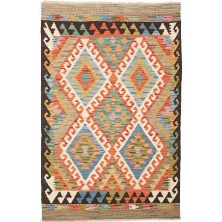 Tappeto Kilim Afghanistan marrone grigio 103x158