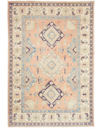 Tappeto Kazak Afghanistan beige azzurro 151x220