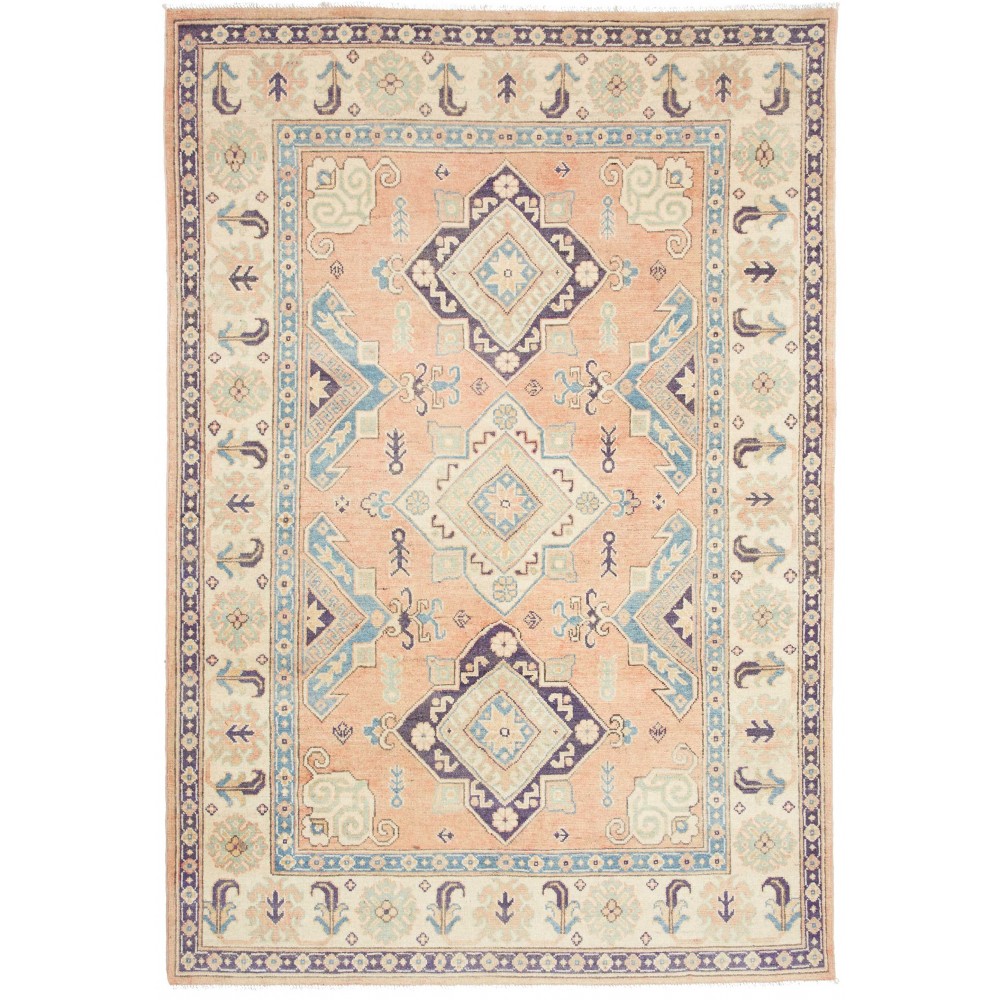 Tappeto Kazak Afghanistan beige azzurro 151x220
