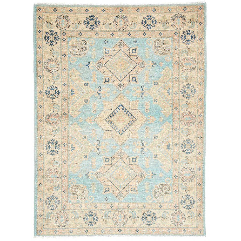 Tappeto Kazak Afghanistan bianco azzurro 151x204