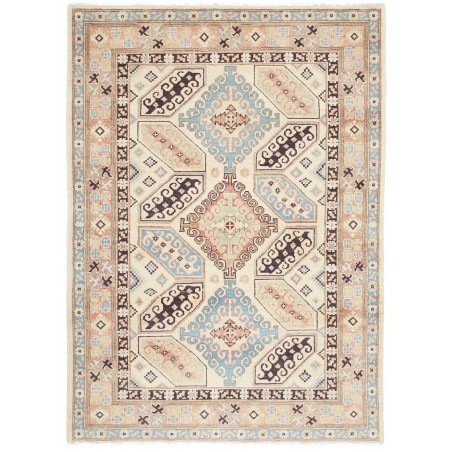 Tappeto Kazak Afghanistan bianco giallo 124x173