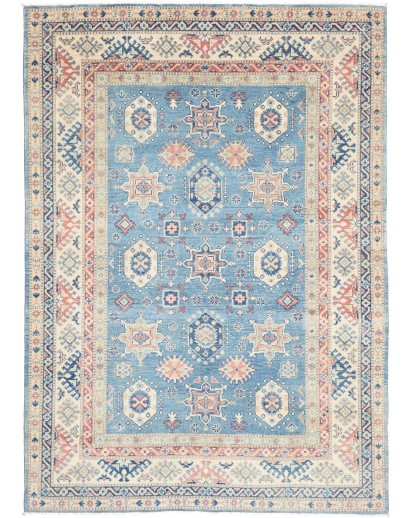 Tappeto Kazak Afghanistan beige azzurro 172x242