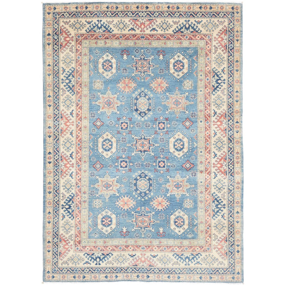 Tappeto Kazak Afghanistan beige azzurro 172x242