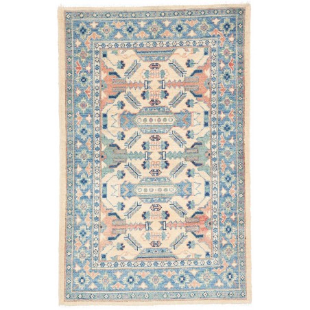 Tappeto Kazak Afghanistan beige azzurro 80x126