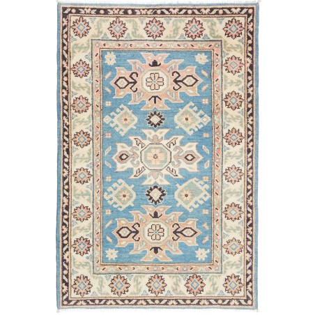 Tappeto Kazak Afghanistan beige azzurro 84x130