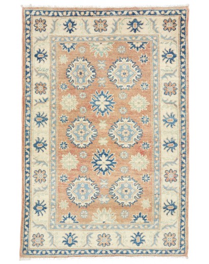 Tappeto Kazak Afghanistan beige azzurro 80x120