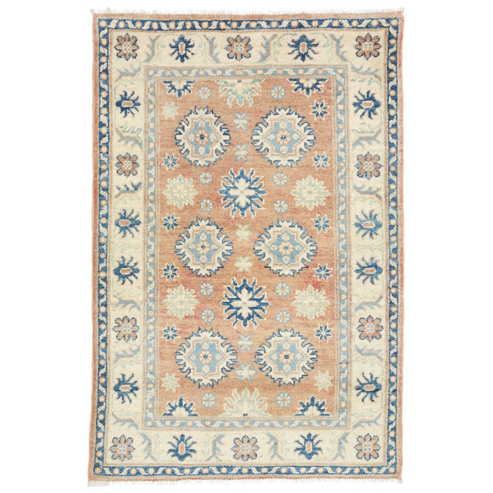Tappeto Kazak Afghanistan beige azzurro 80x120