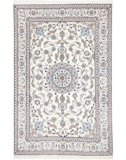 Tappeto Nain Kashmar Persia bianco grigio 187x291