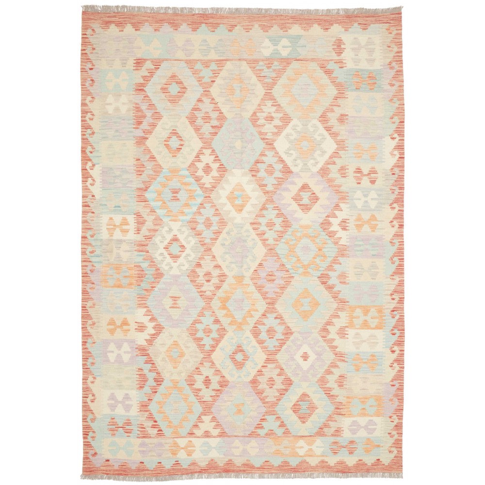 Tappeto Kilim Afghanistan giallo bianco 170x244