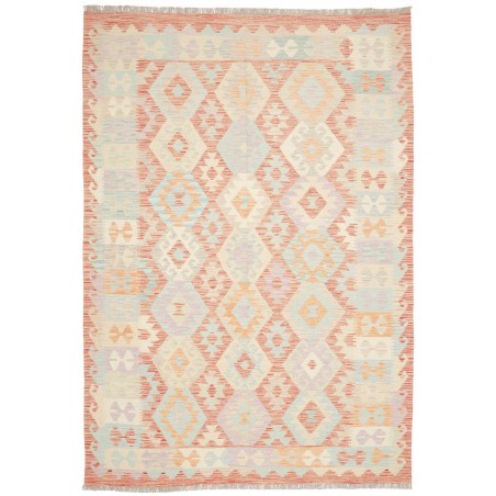Tappeto Kilim Afghanistan giallo bianco 170x244