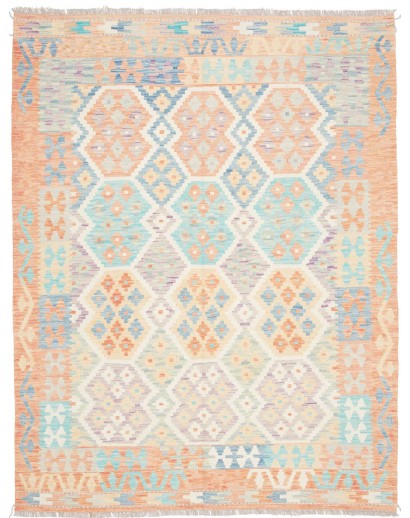 Tappeto Kilim Afghanistan bianco beige 154x203